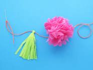 Pom pom flower &amp; tassel garland 08